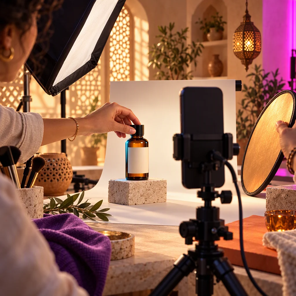 A product video production setup